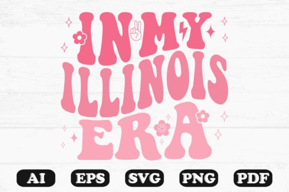 In My Illinois Era Retro Wavy SVG Graphics