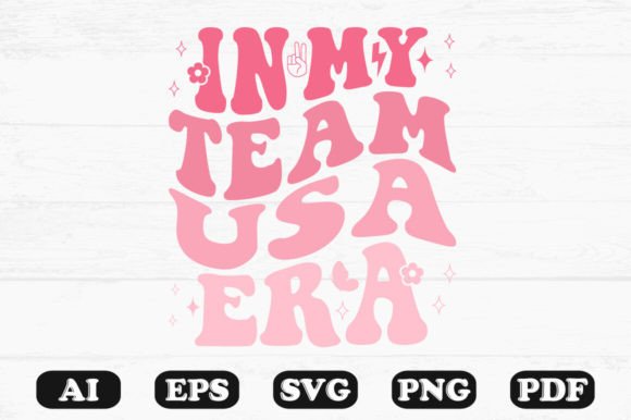In My Team USA Era Retro Wavy SVG: Graphics for Crafts
