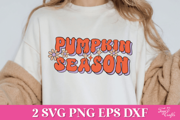 Pumpkin Season Retro SVG Quote: Graphics for Crafts & Local Branding